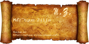 Mátyus Zilia névjegykártya